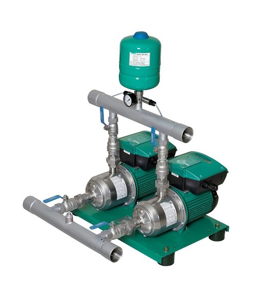 Hệ 2 bơm tăng áp biến tần PEROTAC 2IVT ống góp và bình tích áp – maybomtk.net